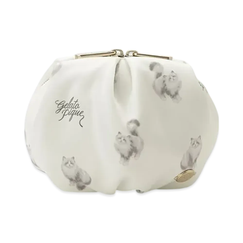 GELATO PIQUE Cat All Pattern Pouch "Off White"