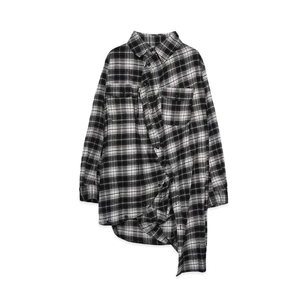 ANREALAGE BALL CHECK SHIRT "BLACK"