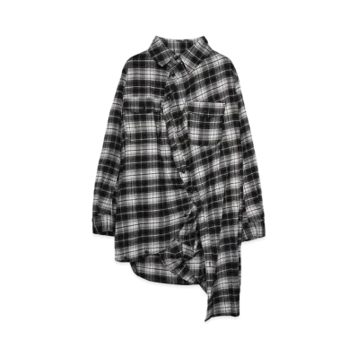 ANREALAGE BALL CHECK SHIRT "BLACK"