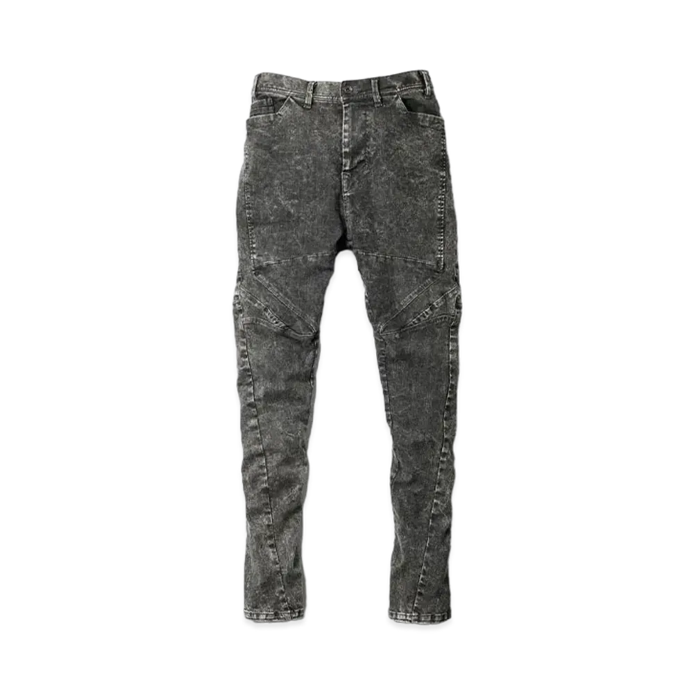 JULIUS Bleach Denim Riders Pants "Acid Gray"