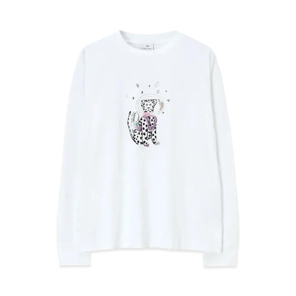 Paul Smith Women's Space Dalmatian Long Sleeve T-Shirt "White"
