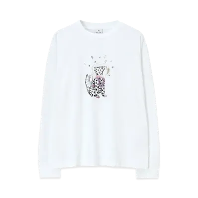 Paul Smith Women's Space Dalmatian Long Sleeve T-Shirt "White"