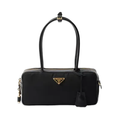 PRADA Re-Nylon and Leather Small Top-Handle Bag "Black"