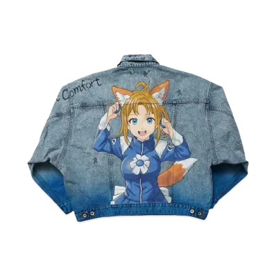 doublet Anime Hand Painting Denim Jacket "Blue"