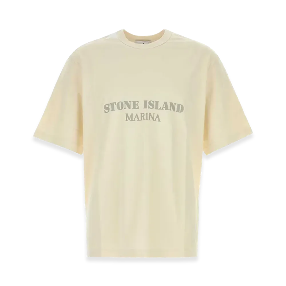Stone Island Cotton T-Shirt "Cream/White"