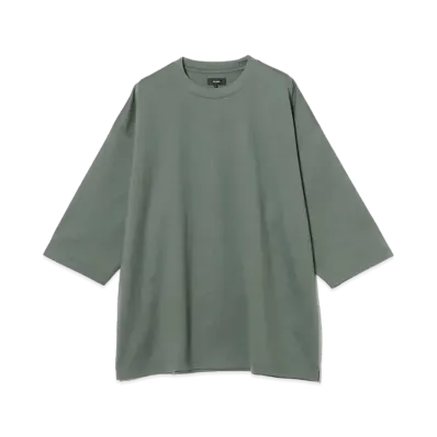 BEAMS Mercerized 3/4 Sleeve Crew Neck T-Shirt "Sage"