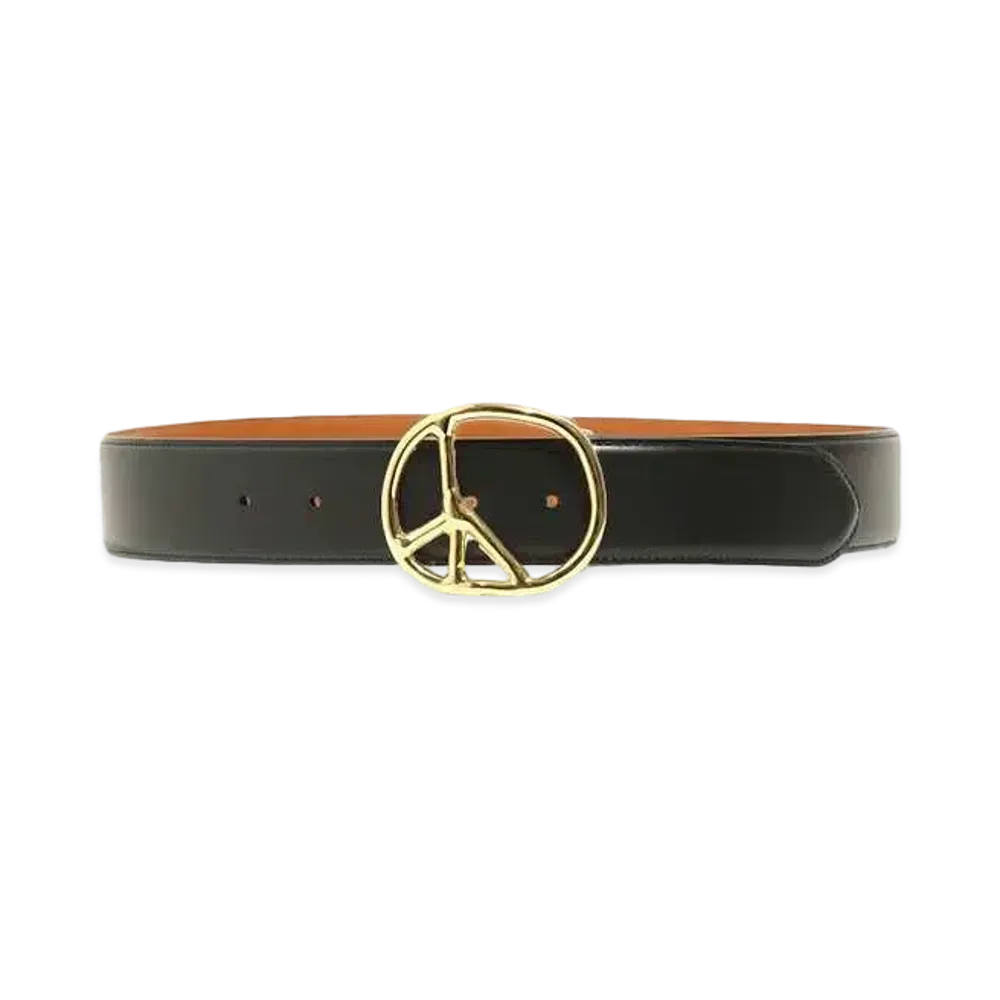 Needles Peace Buckle Belt Steer Lthr "Black"