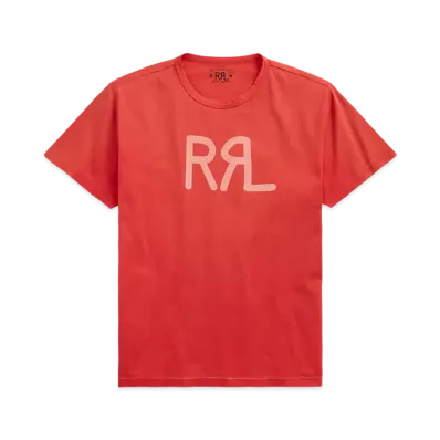 RRL Ralph Lauren Logo Jersey Tee "Red"