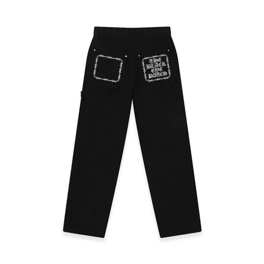BlackEyePatch Barbed Wire Embroidered Painter Pants "Black"