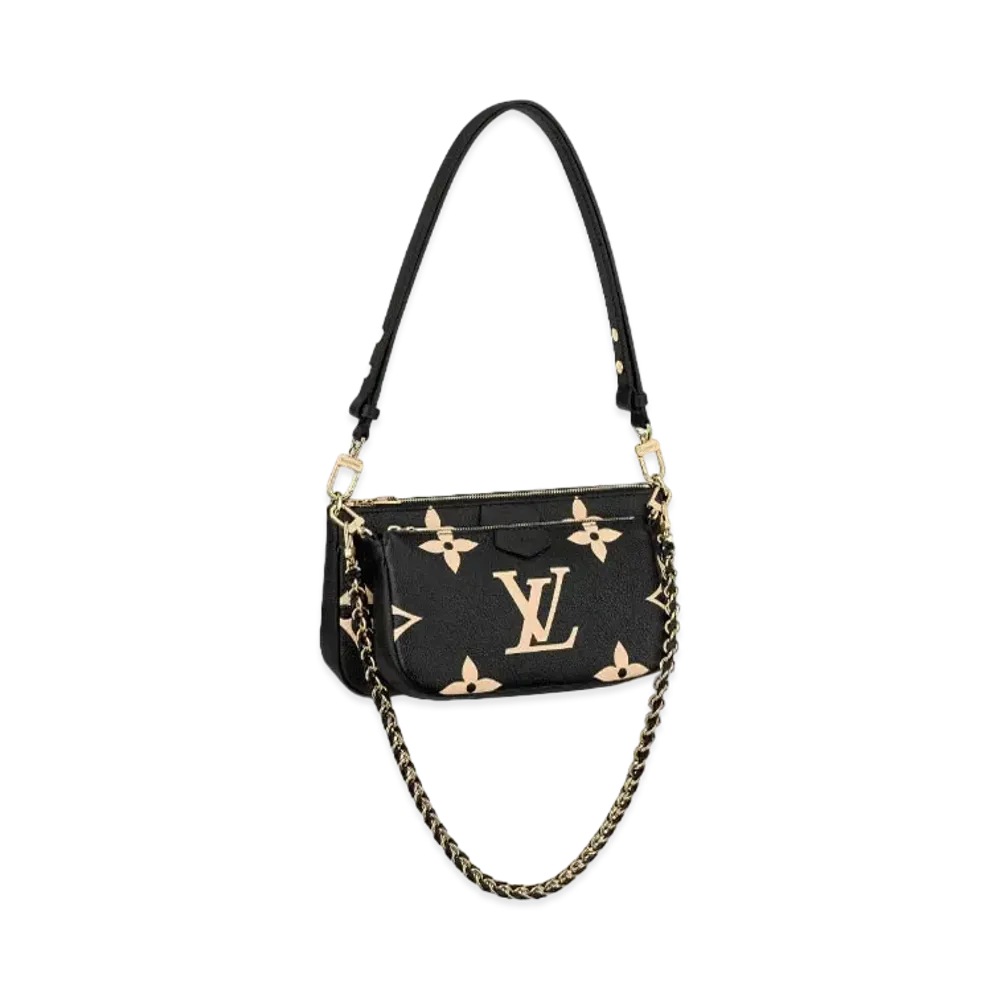 Louis Vuitton Multi Pochette Accessoires Monogram Empreinte Leather "Noir/Beige"