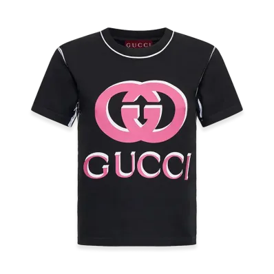 GUCCI Women's Logo Print T-Shirt "Black"
