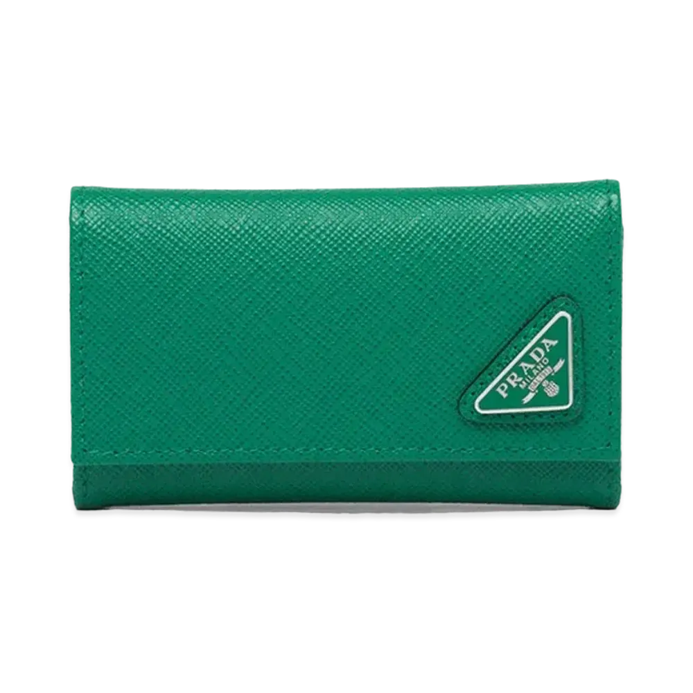 PRADA Saffiano Leather Key Case "Green"