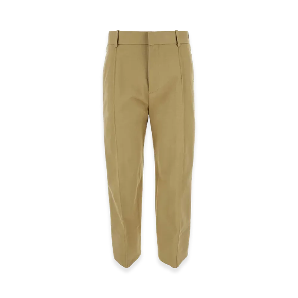 Bottega Veneta Women's Cotton Cropped Cut Pant "Beige"
