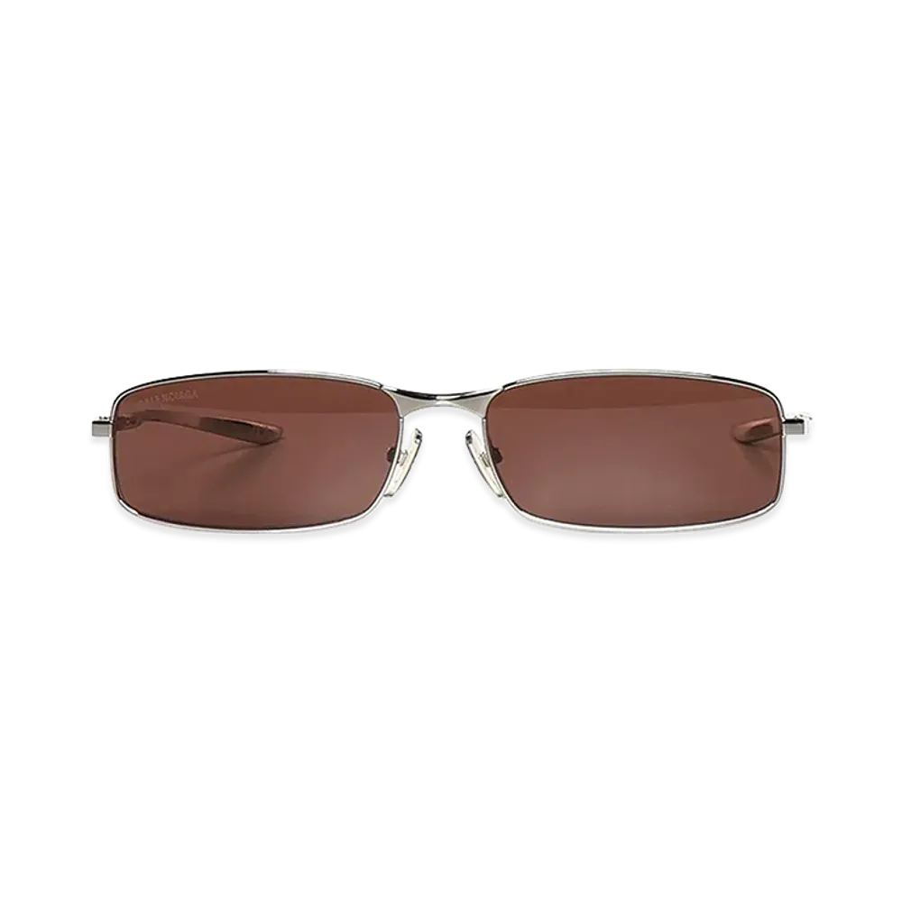 BALENCIAGA Women's Monday Rec Sunglasses "Silver/Brown"