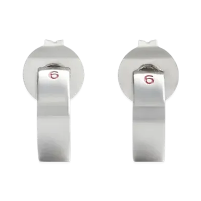 MM6 Maison Margiela Year Of The Snake Numeric Earrings "Polished Silver/Red"