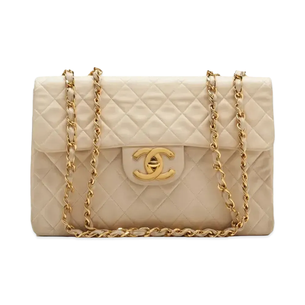CHANEL Deca Coco Matelasse W Chain Lambskin "Beige/Gold"