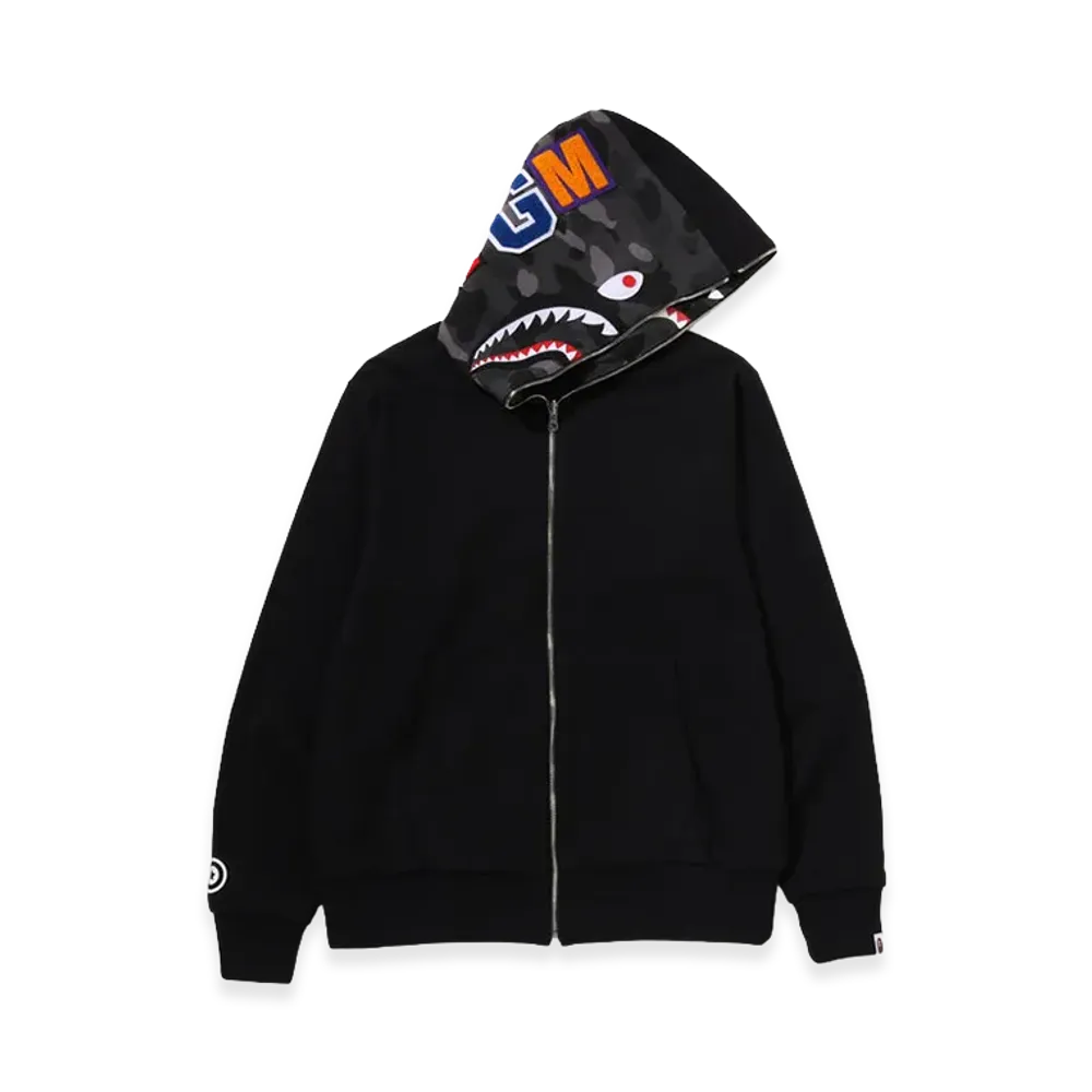 A BATHING APE Color Camo Reversible Shark Full Zip Hoodie "Black"