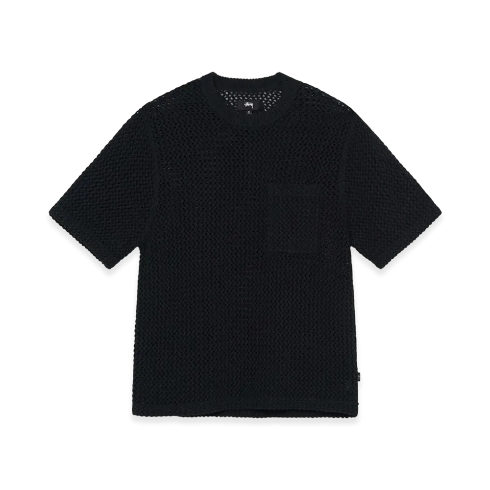 Stussy Overdyed Mesh Crew "Black"
