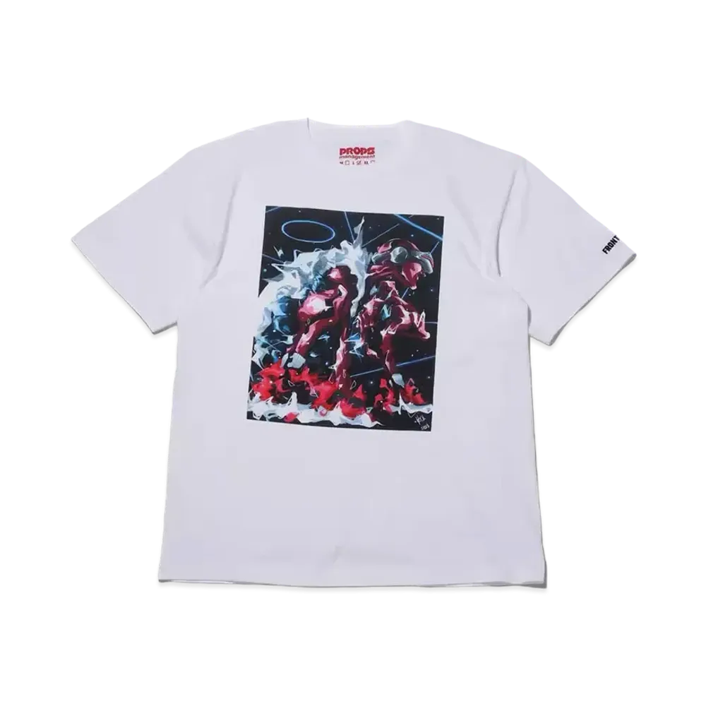 atmos x FRONT OF WALL WOOD x PROPS Management S/S Tee "White"