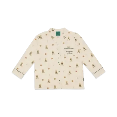 STARBUCKS x GELATO PIQUE Bear Pattern Cut and Sewn Shirt "Ivory"