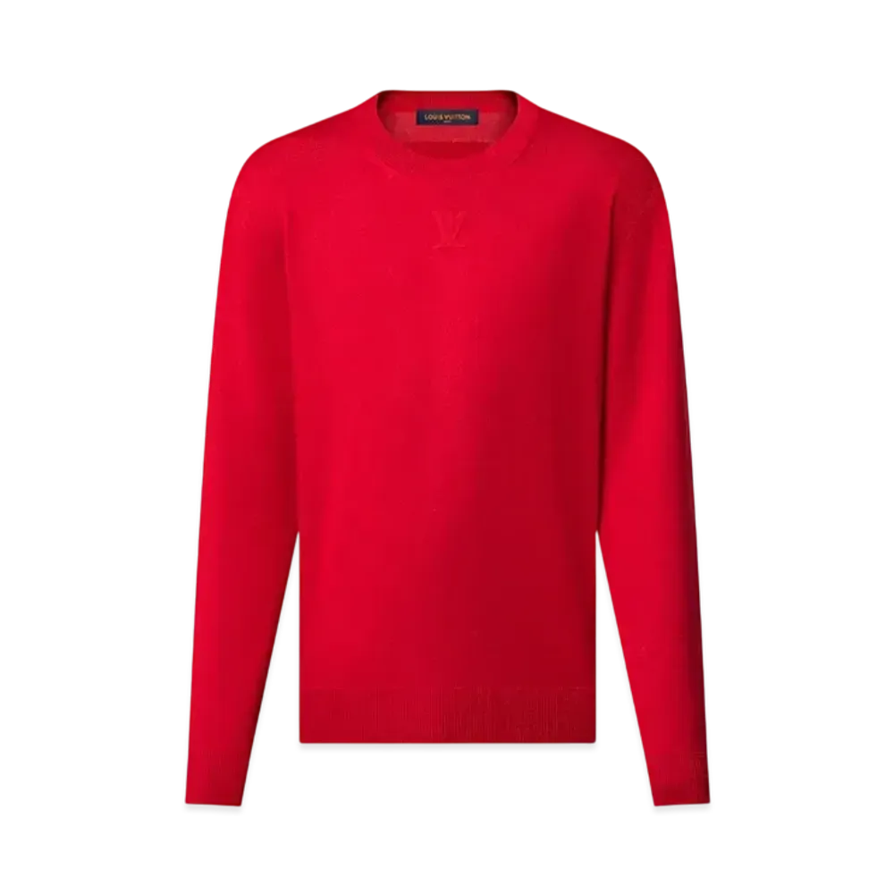 Louis Vuitton LV Embossed Cashmere Crewneck "Sari Red"