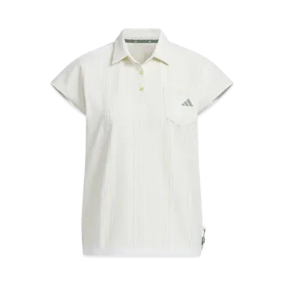 adidas Golf Seersucker Short Sleeve Polo Shirt "Powder Yellow"