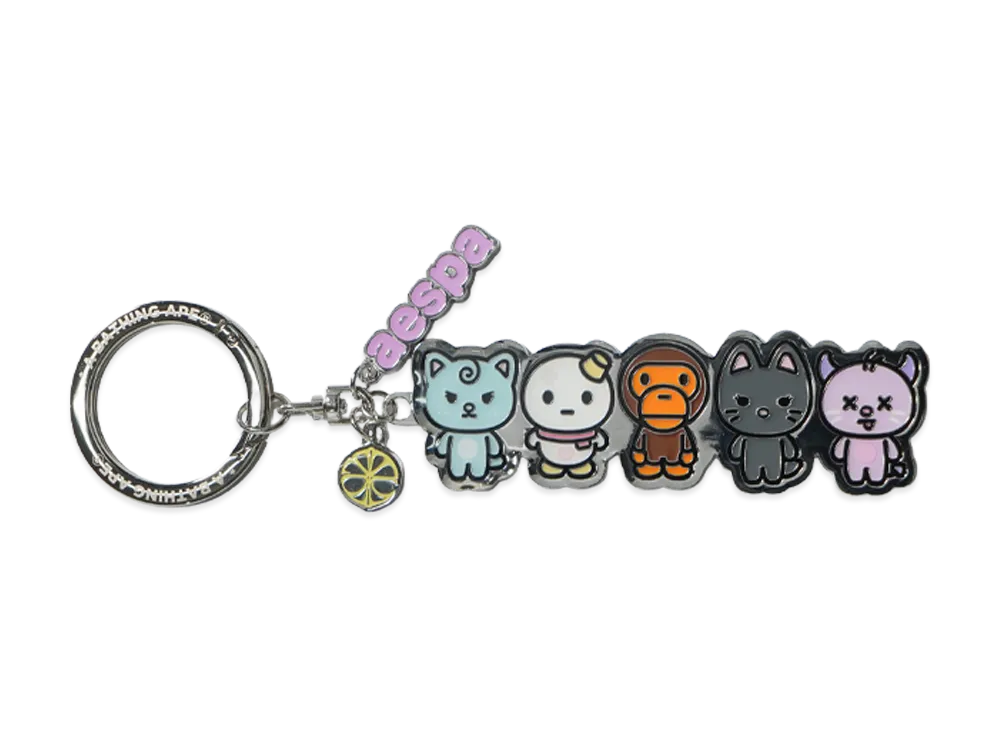 A BATHING APE x aespa Metal Keychain "Multi"