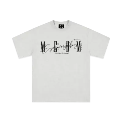 MR. ENJOY DA MONEY Horizontal Logo Handwritten Short Sleeve "Grey"