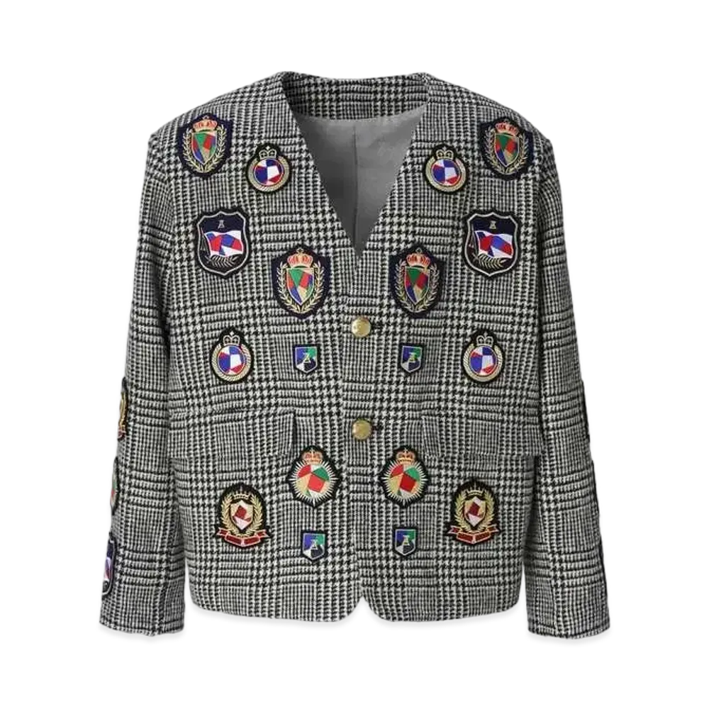 ANREALAGE Patchwork Emblem Jacket "Gray"