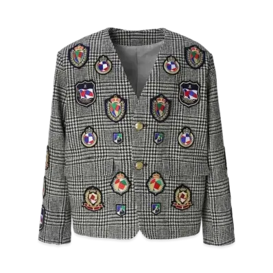 ANREALAGE Patchwork Emblem Jacket "Gray"