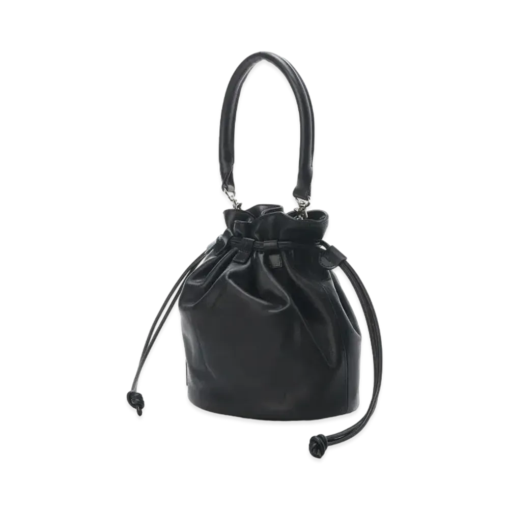 Yohji Yamamoto Y's SEMI GLOSS COMBI LEATHER PURSE MINI SHOULDER "Black"