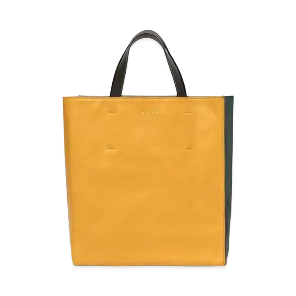Marni Yellow And Green MUSEO Soft Bag In Tumbled Calfskin "Yellow/Green"