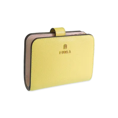 FURLA Camelia S Compact Wallet Z/W Bifold "Yellow"