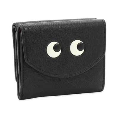 ANYA HINDMARCH Women's Eyes Mini Trifold Wallet "Capra in Black"