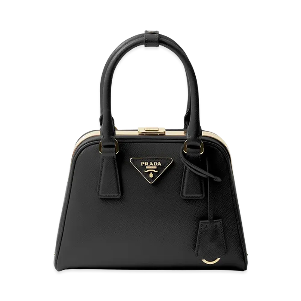 PRADA Pyramid Saffiano Leather Mini Bag "Black"