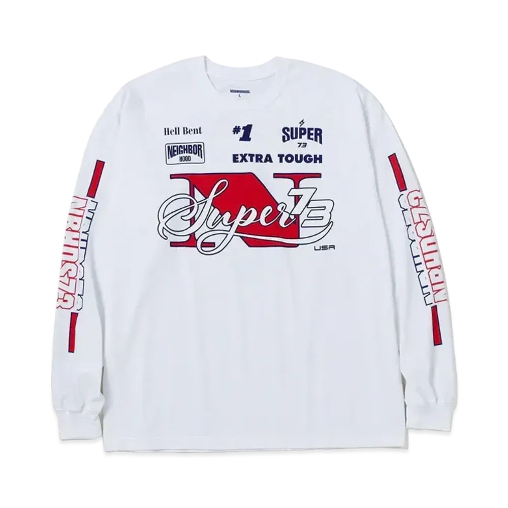 NEIGHBORHOOD x SUPER73 . Tee LS "White"