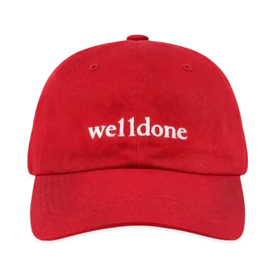 WE11DONE Washed Logo Cap "Red"
