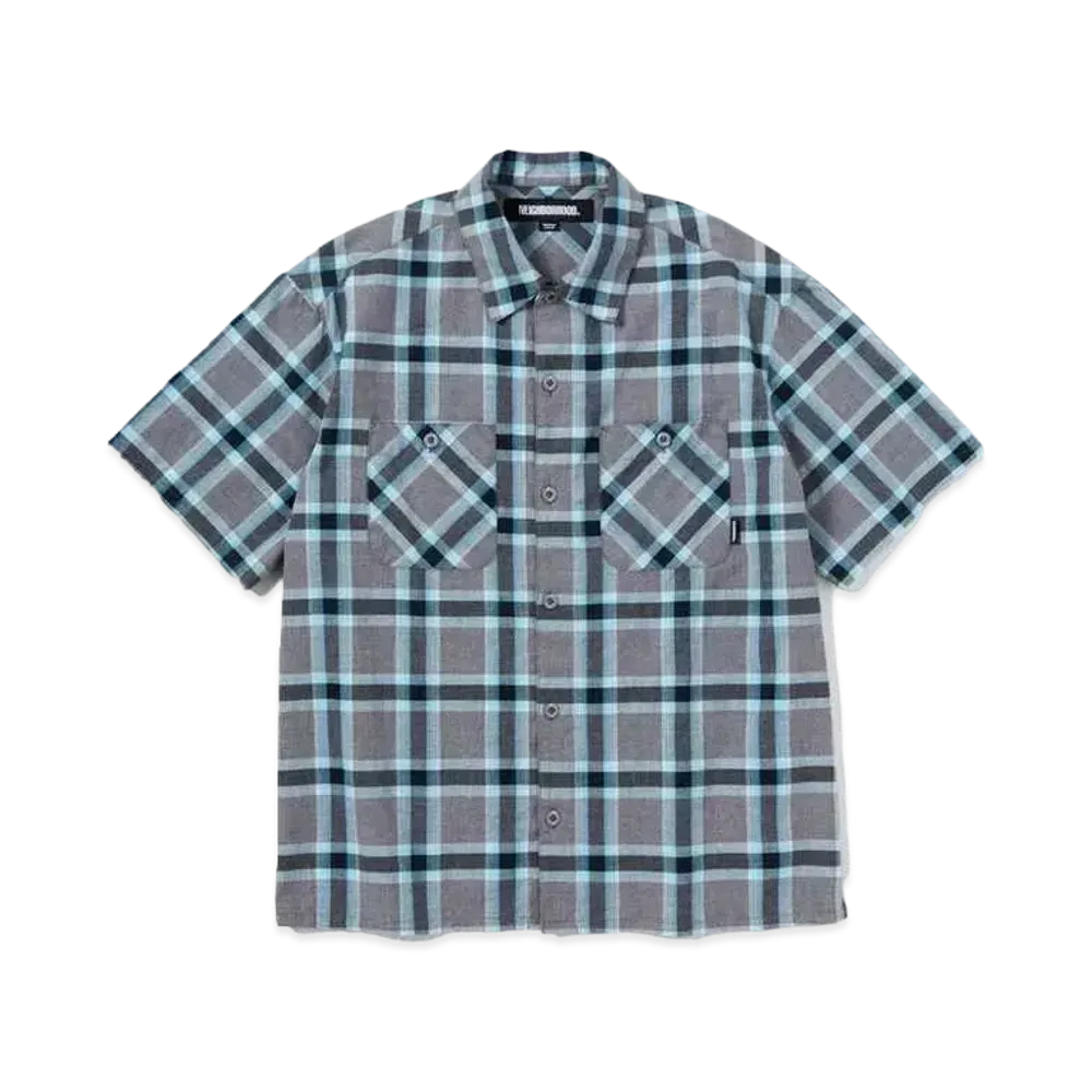 NEIGHBORHOOD Neoncheck Shirt SS "Blue"
