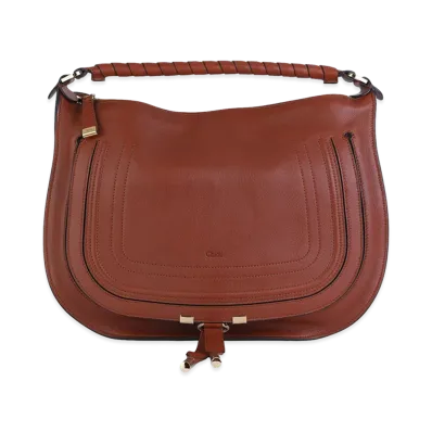 Chloe Women's Caramel Leather Marcie Shoulder Bag "Brown"