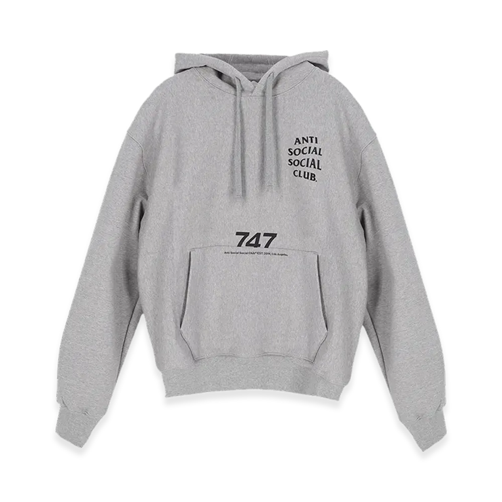 ANTI SOCIAL SOCIAL CLUB Designed in Korea 747 Pullover Hoodie "Medium Grey"