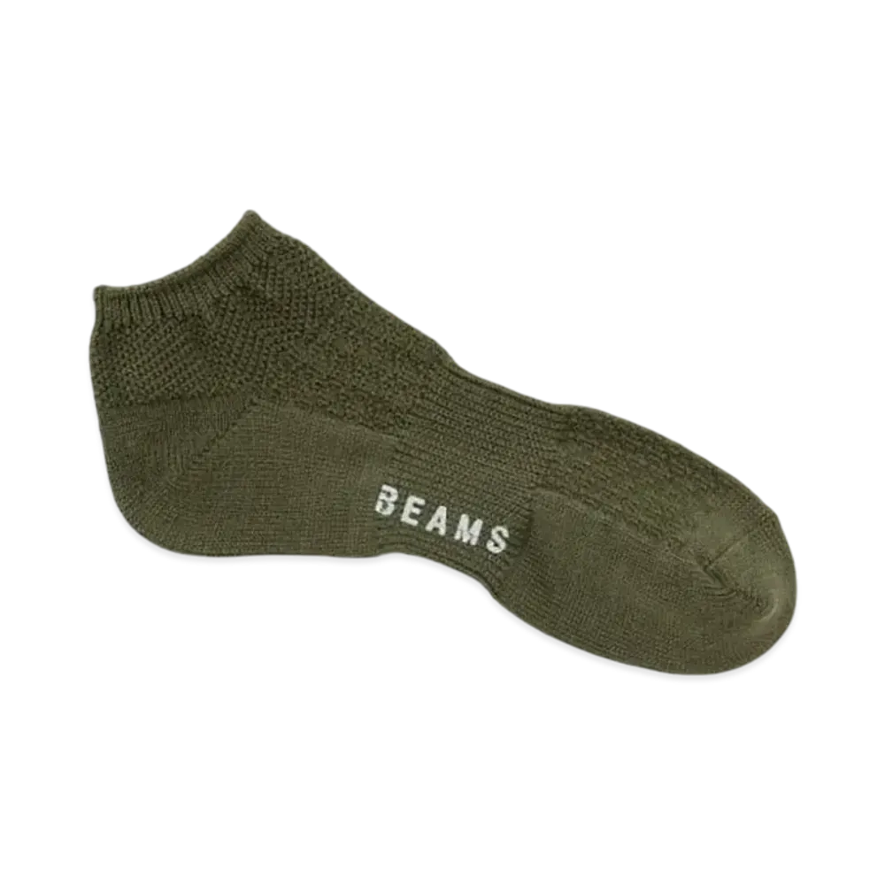 BEAMS Combination Ankle Socks "Olive"