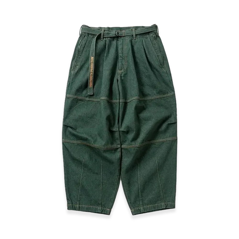 TIGHTBOOTH Denim Balloon Pants "Dark Green"