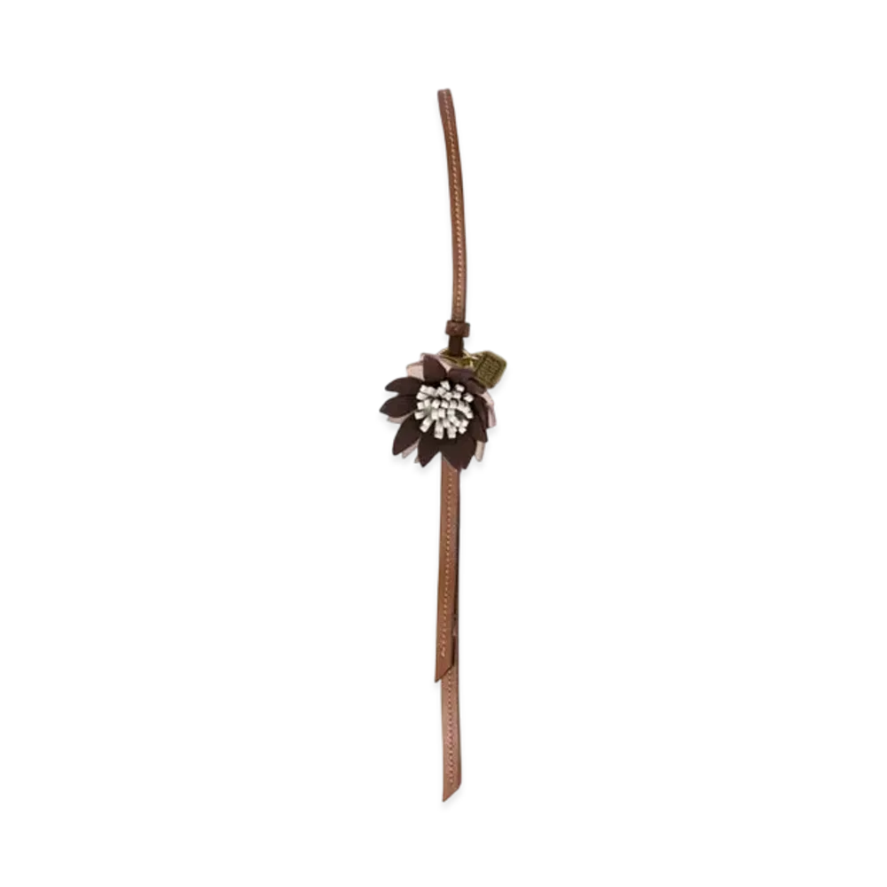 MIUMIU Trick Leather Keyring "Brown/Powder Beige"