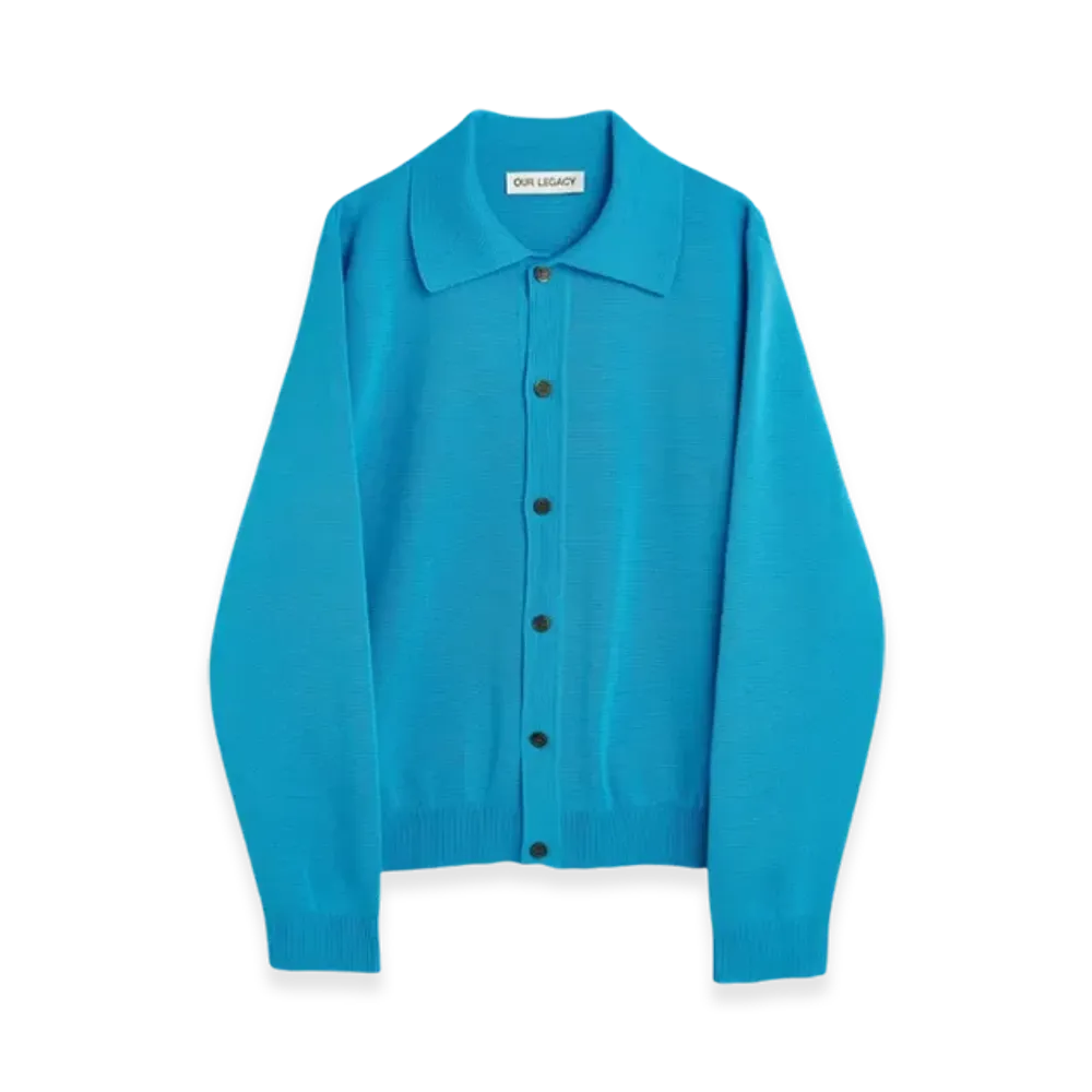OUR LEGACY Evening Polo Performance Poly "Circuit Blue"