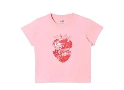 X-Girl Strawberry S/S Baby Tee "Light Pink"