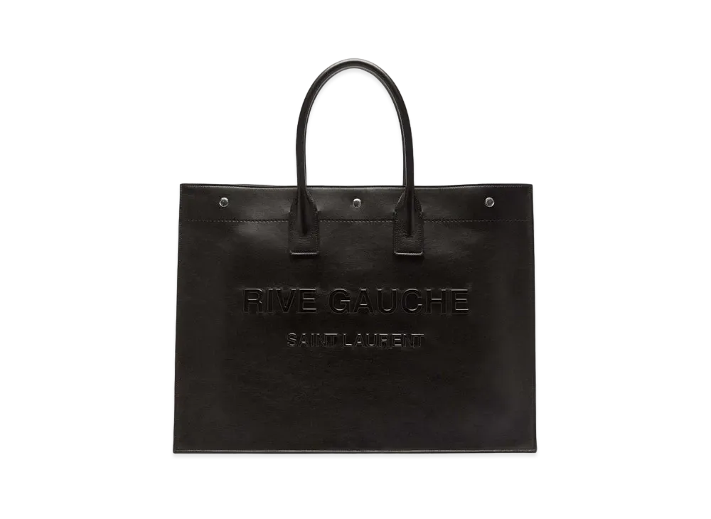 SAINT LAURENT Rive Gauche Large Tote Bag In Smooth Leather "Black"