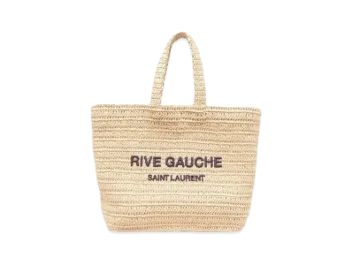 Saint Laurent Rive Gauche Supple Tote Bag In Raffia Crochet "Naturel"