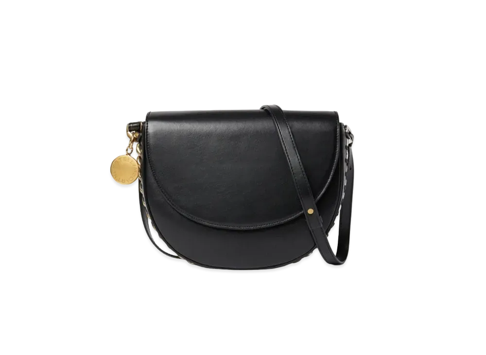 STELLA McCARTNEY Flame Medium Flap Shoulder Bag "Black"