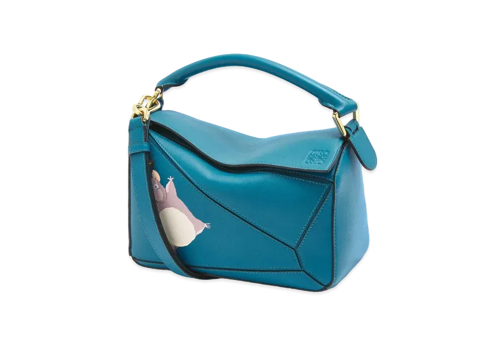 LOEWE x Spirited Away Bo Mouse Small Puzzle Bag In Classic Calfskin "Lagoon Blue"