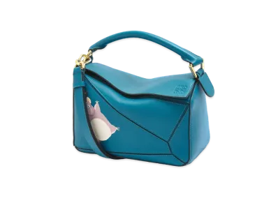 LOEWE x Spirited Away Bo Mouse Small Puzzle Bag In Classic Calfskin "Lagoon Blue"